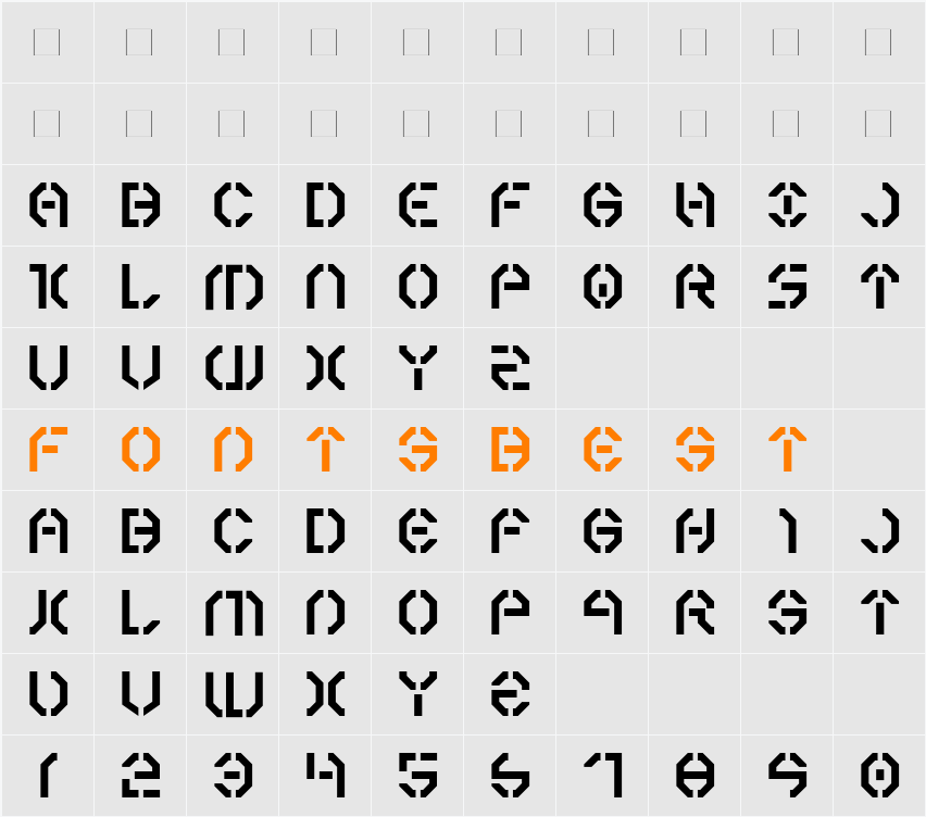 Year 3000 Character Map