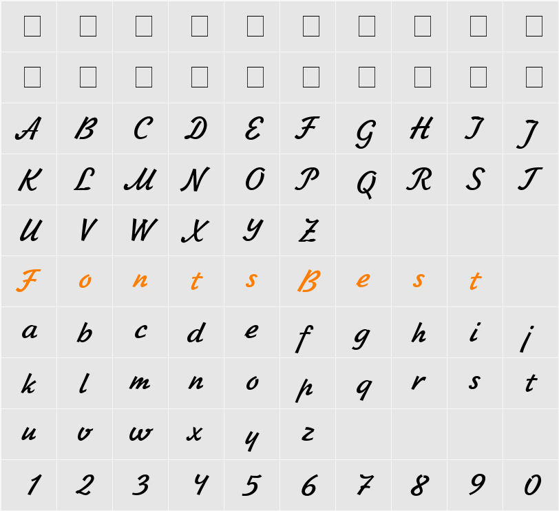 Jikharev Character Map