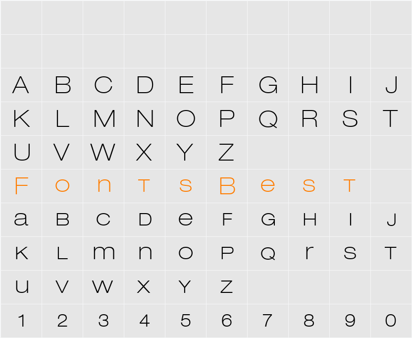 Lowvetica Character Map