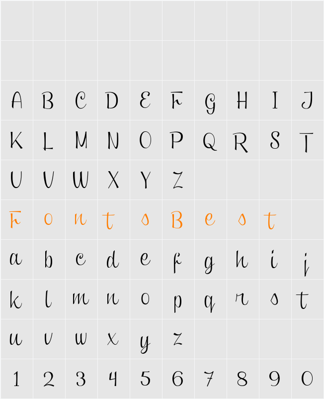 Clipper Script (Personal Use) Character Map