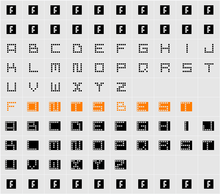 pixel point Character Map