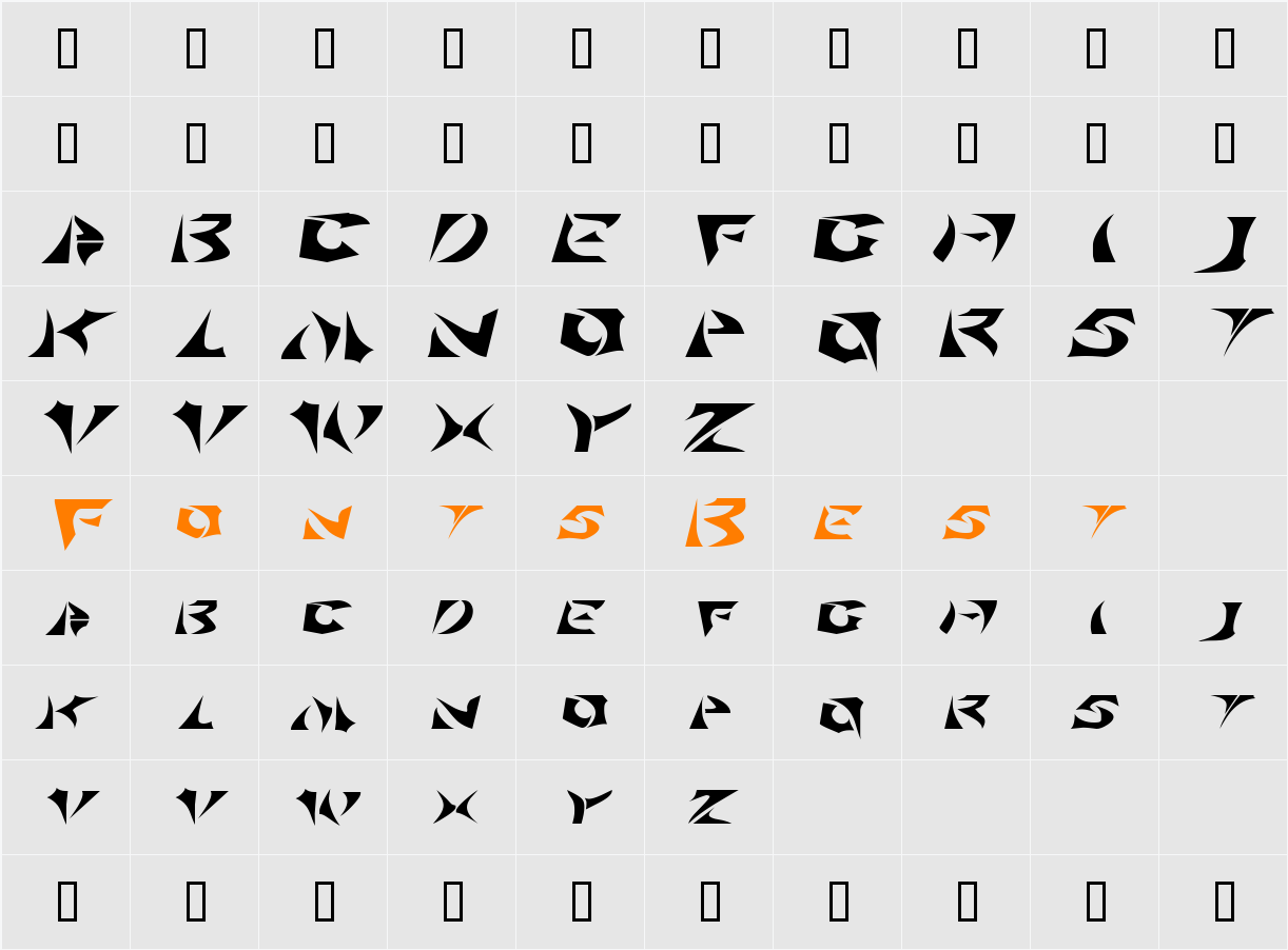 SabertoothExtended Character Map