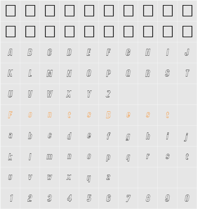 PSL-SamsonOutline Character Map