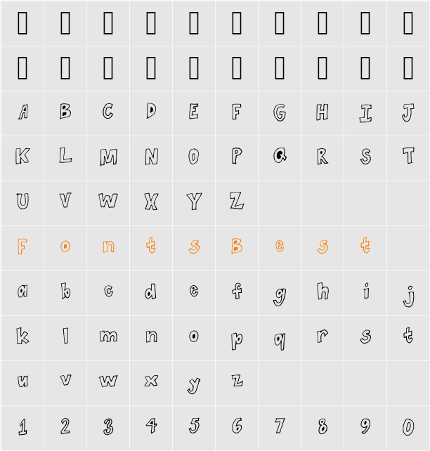 Spaghetti Character Map