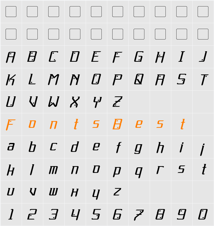 Gemcut Character Map