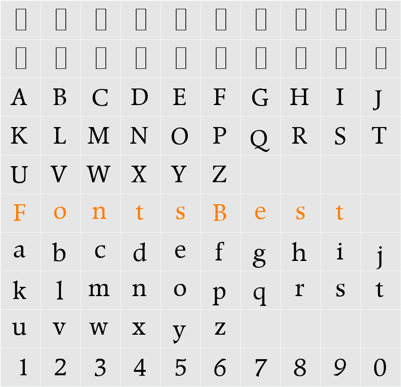 PoemPopular Character Map