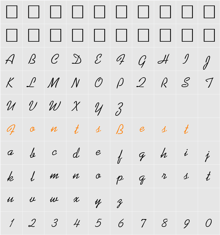 Kaufmann DB Character Map
