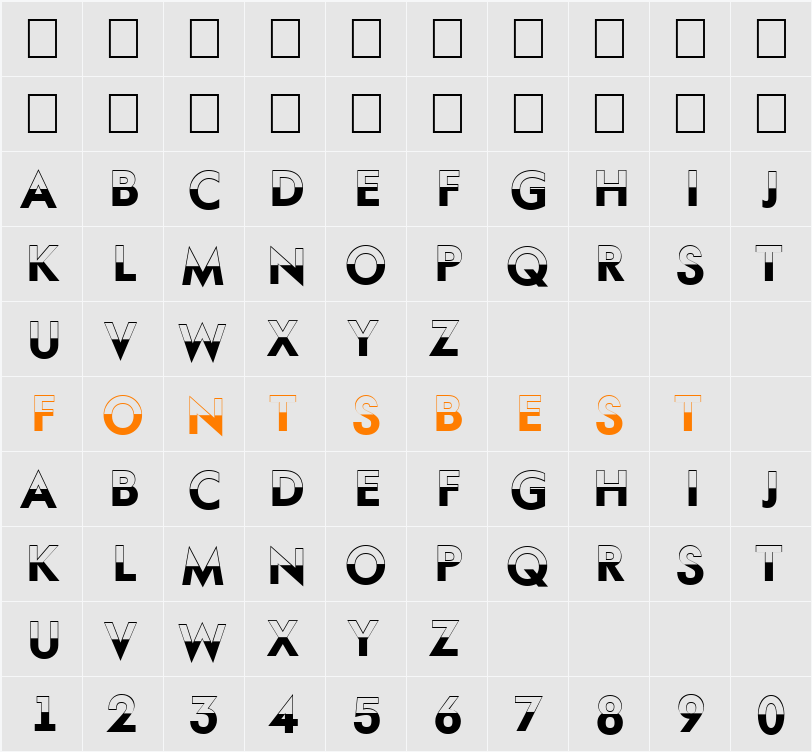 a_FuturaOrtoTitulB&W Character Map