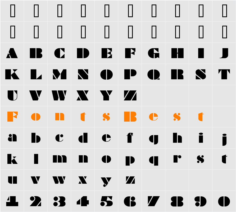 a_Bragga Character Map
