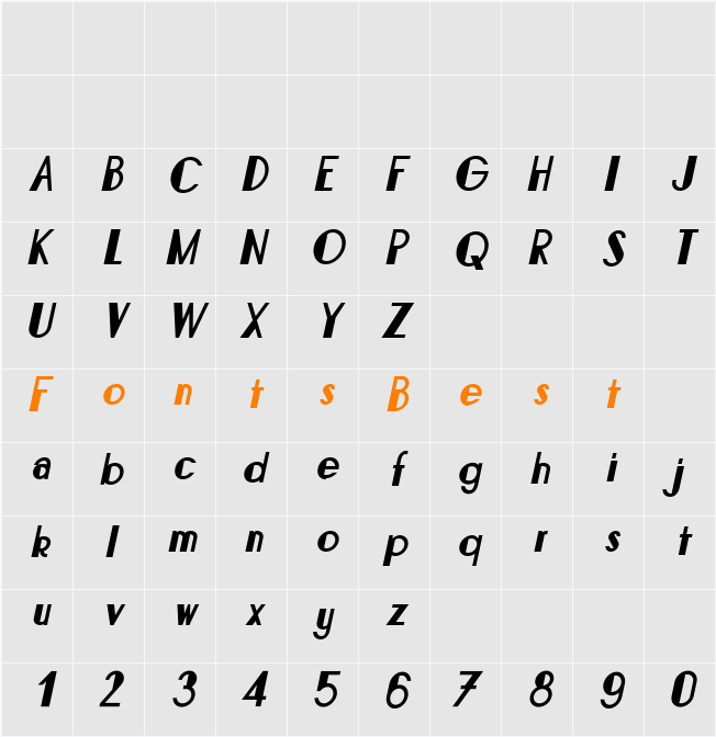 Bonafetti 2 Character Map
