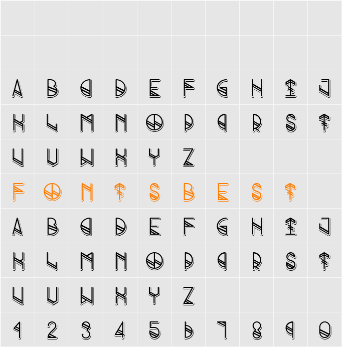 Grind shadow Character Map