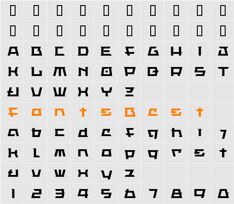 LVDC ErisSQ Character Map