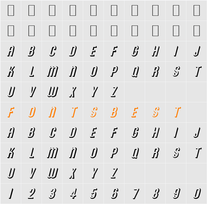 Shadow 3 Character Map