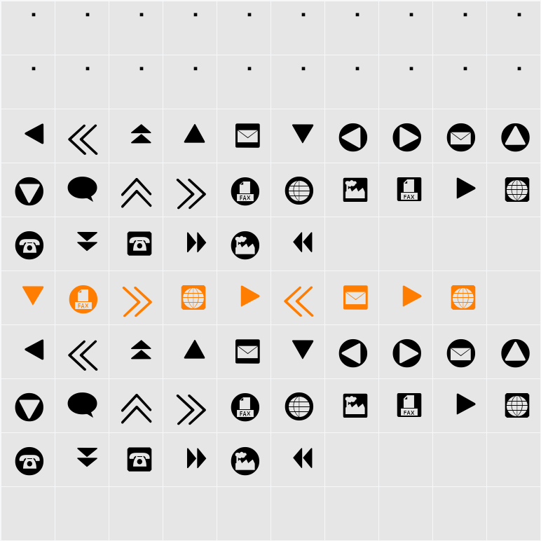 ForButtons Character Map