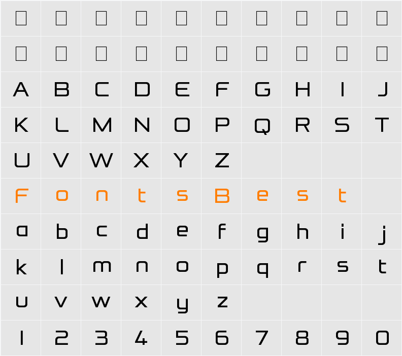 ReFormation Sans Regular Character Map