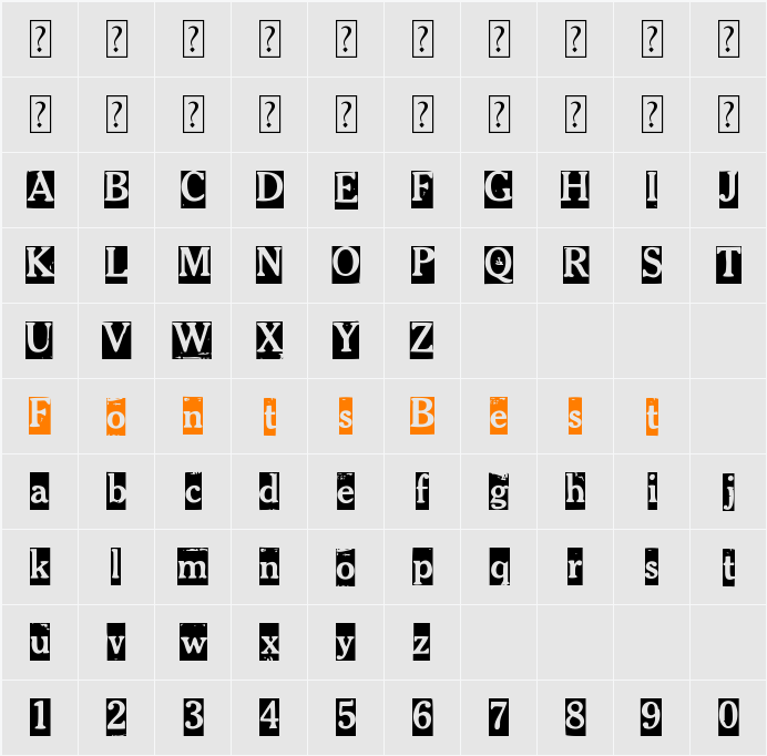 Imprenta Gonzales Character Map
