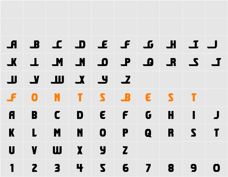 Shining Herald Condensed Character Map