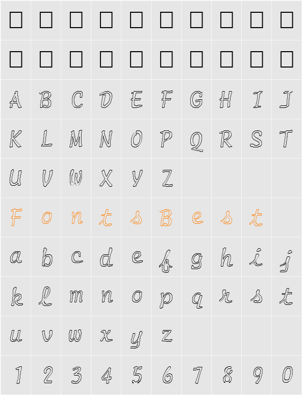 FZ HAND 20 HOLLOW Character Map