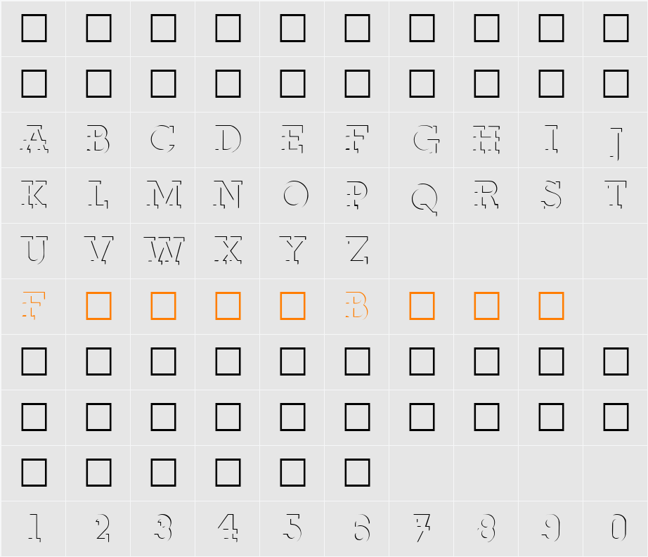 ReliefDeco Character Map