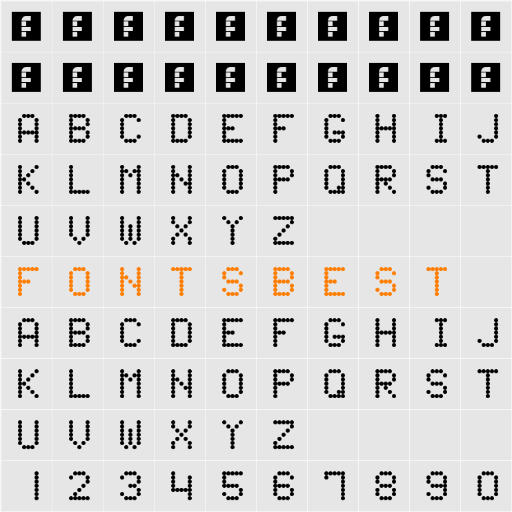 60s Scoreboard Character Map