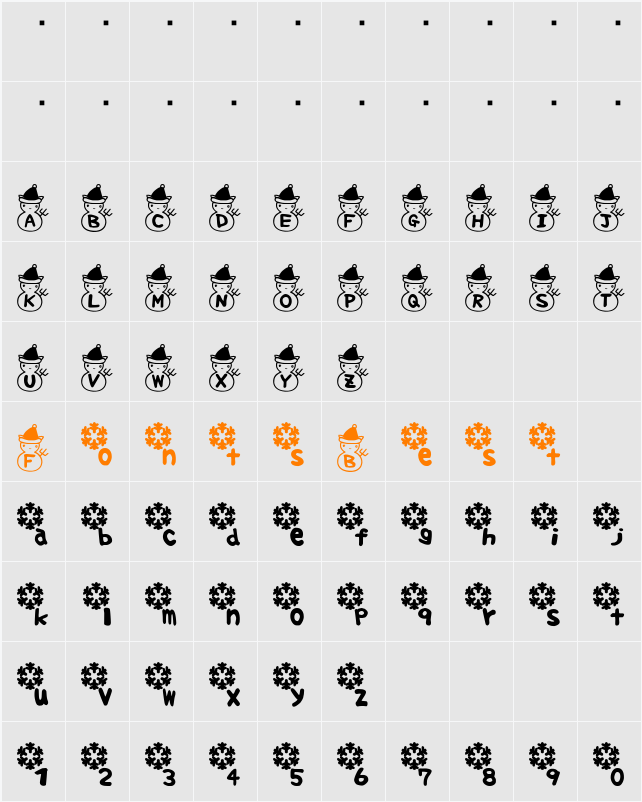 Fuyu Font Character Map