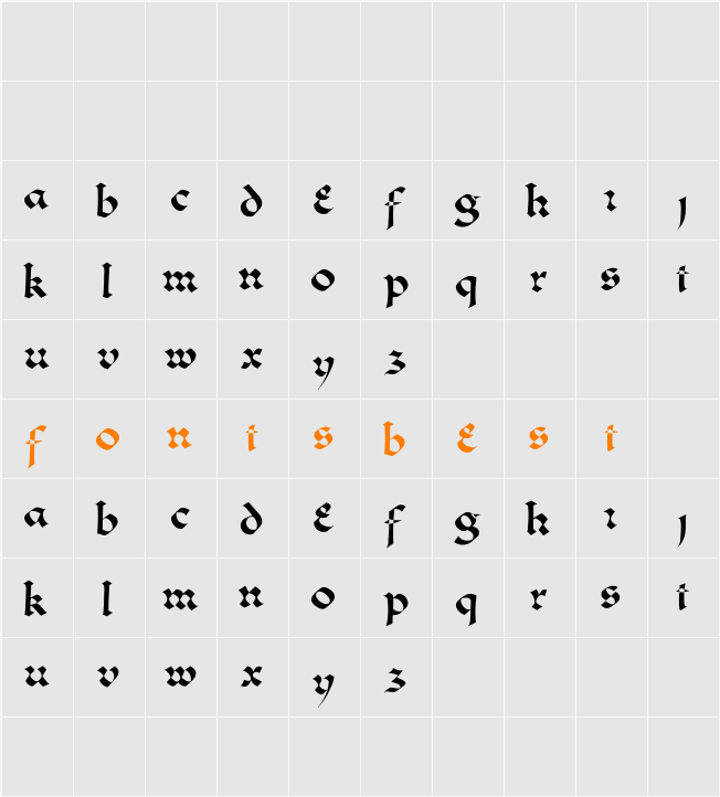 Lombardo Character Map