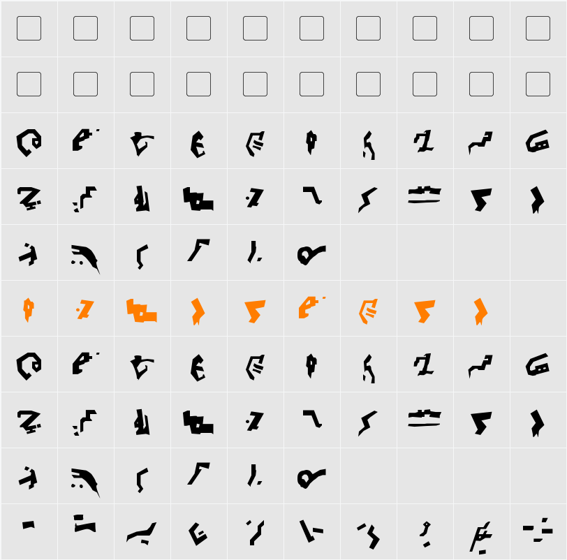 Destronic Grafitti Character Map