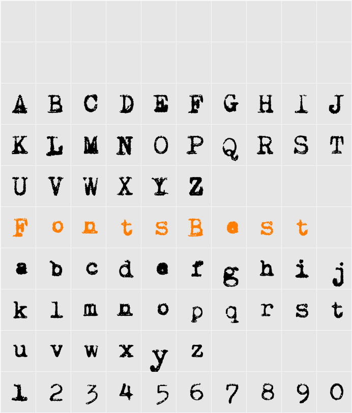 Draconian Typewriter Character Map