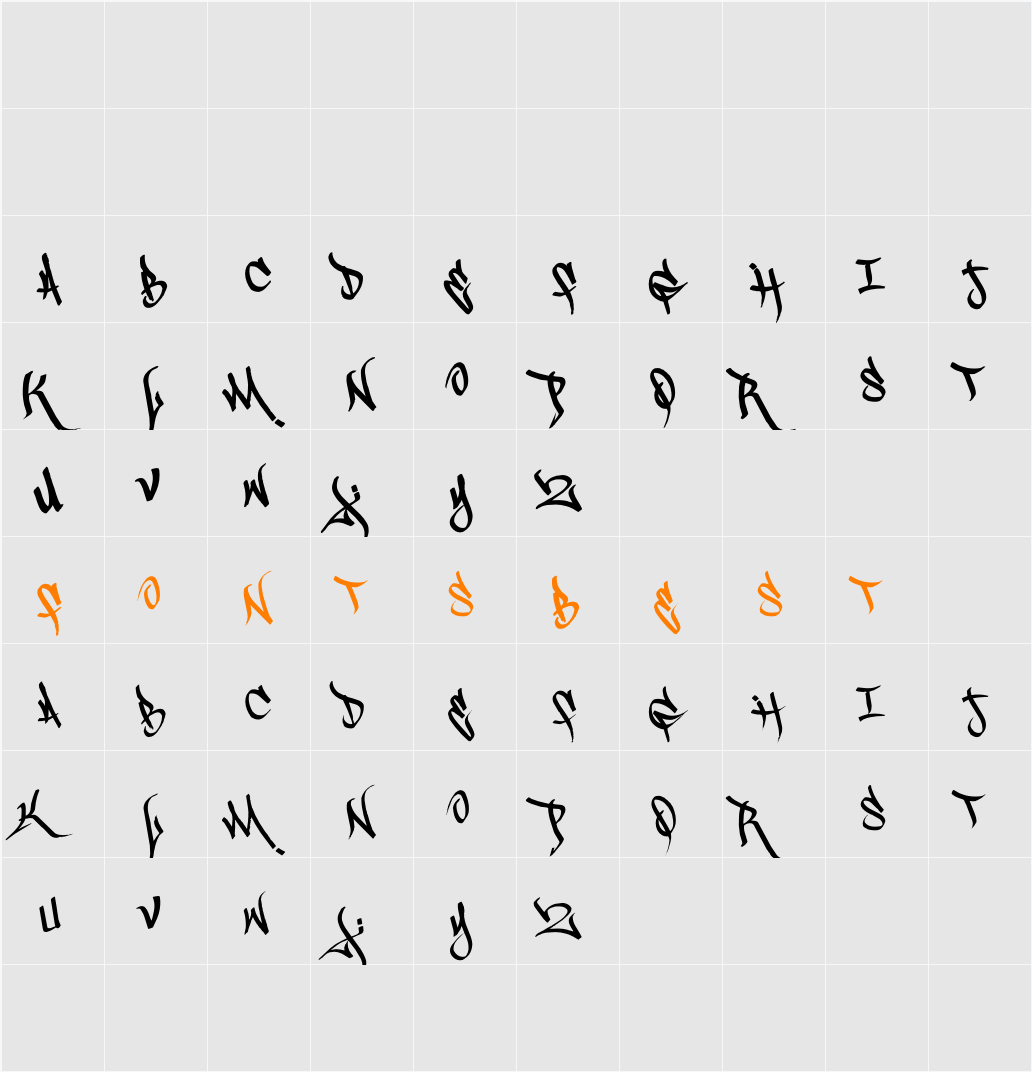 Scrawl3rd Character Map