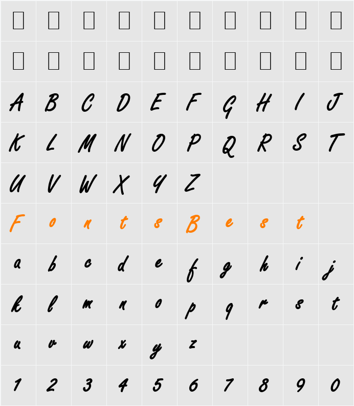 Freeze Character Map