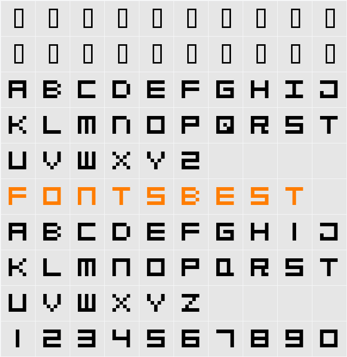 Pixel Ex Character Map