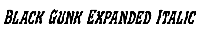 Black Gunk Expanded Italic Font Image