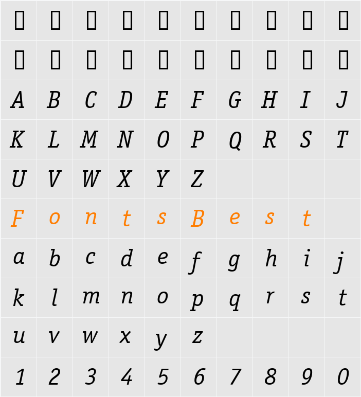Officina Serif ITC TT Character Map