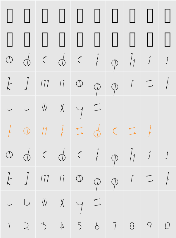 Stick&Stones Regular Character Map