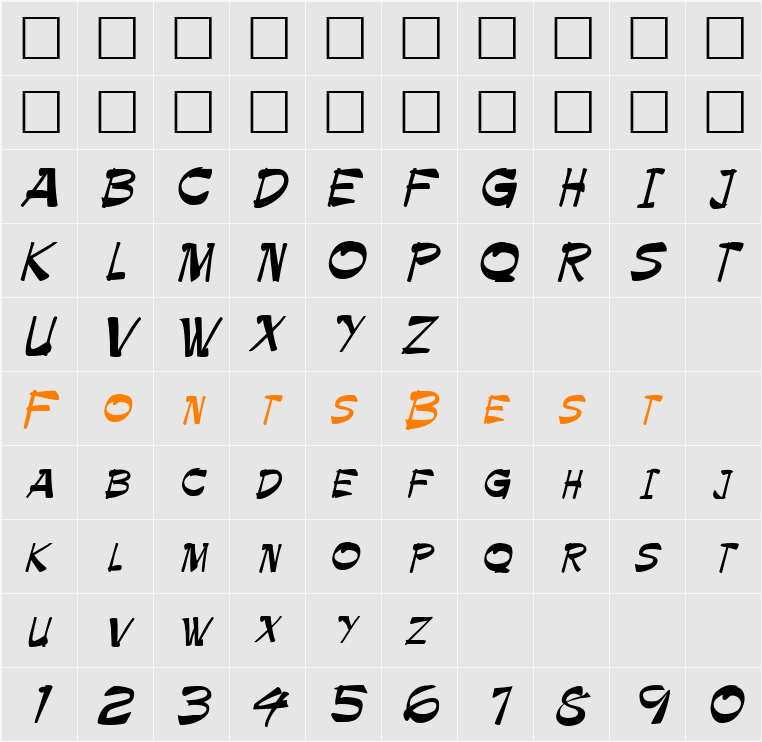 TRINNETTE Character Map