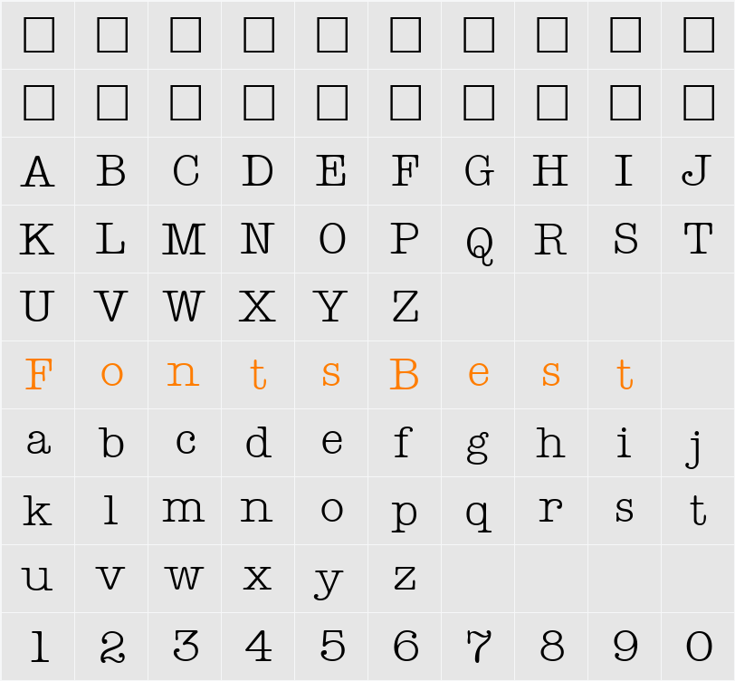 Teletype Character Map