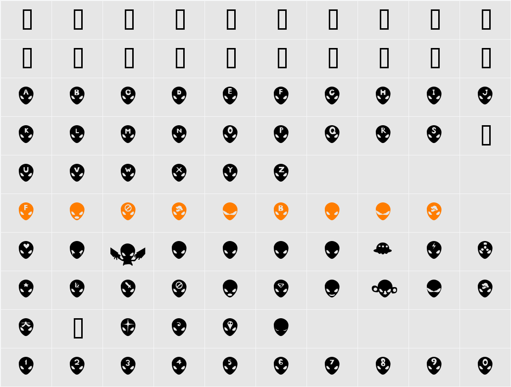 Gray Character Map