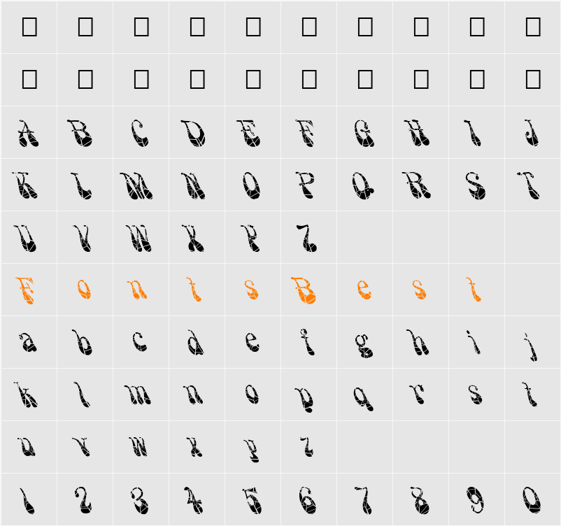 FZ JAZZY 17 CRACKED Character Map