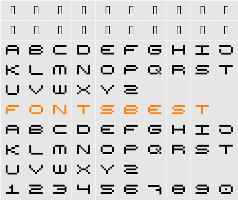 High75 Character Map