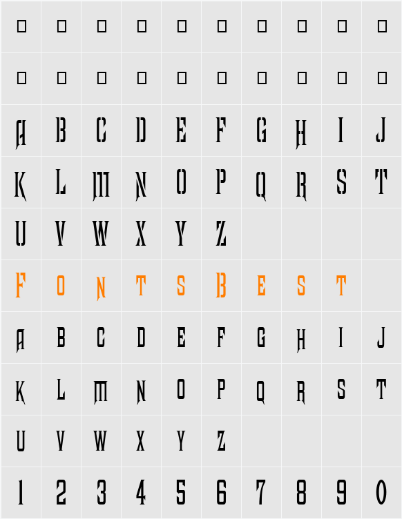 FZ BASIC 41 COND Character Map