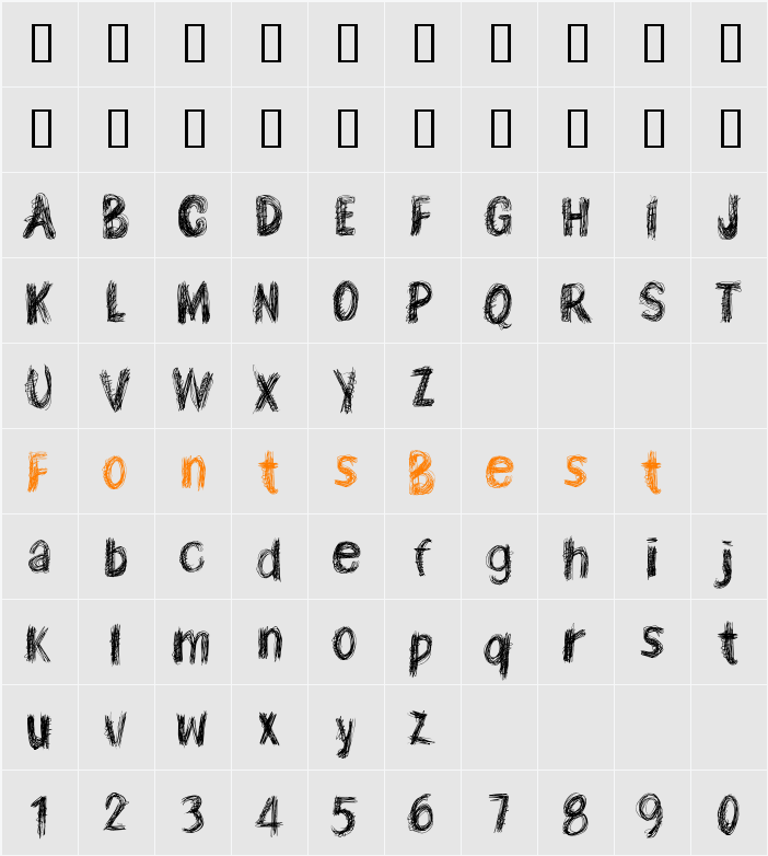 TEN O CLOCK Character Map