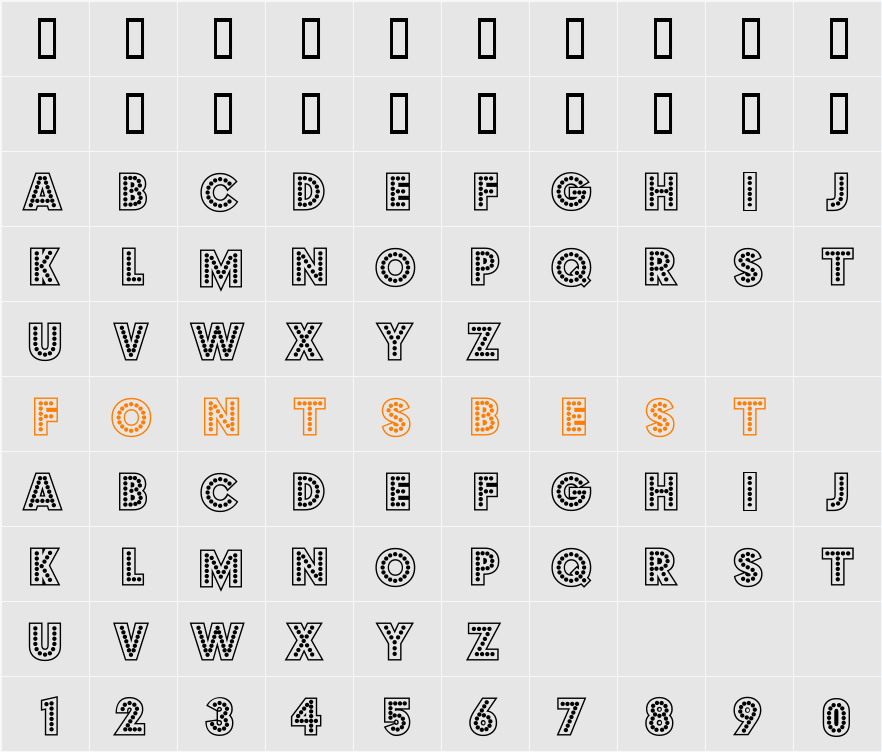 Budmo Jiggler Character Map