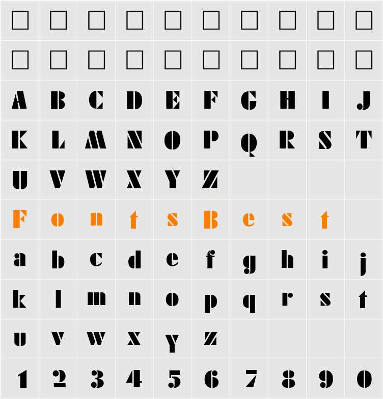 QTFuturePoster Character Map