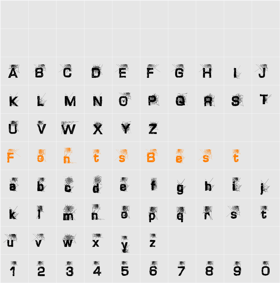 Dirty Sweb Character Map