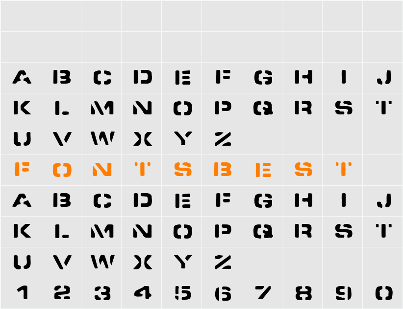 Spacedock Stencil Character Map