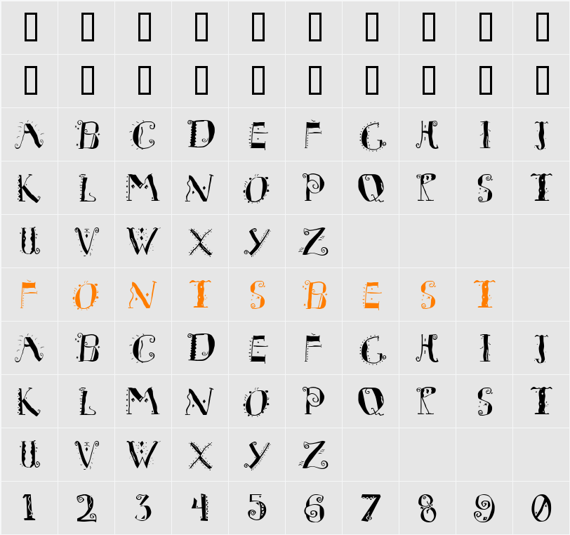 ScarlettTTPC Character Map