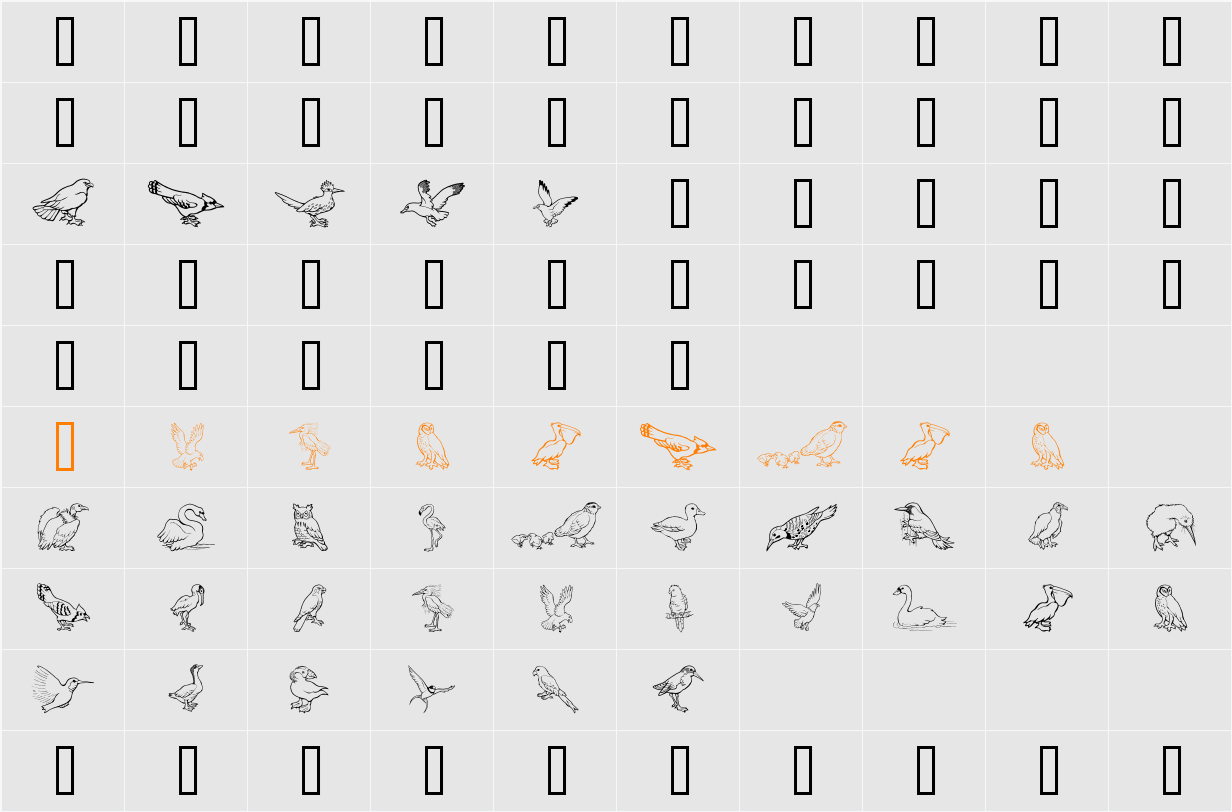 GE Birds of a Feather Character Map