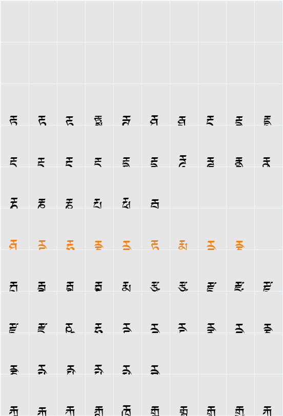 Dedris-f3 Character Map