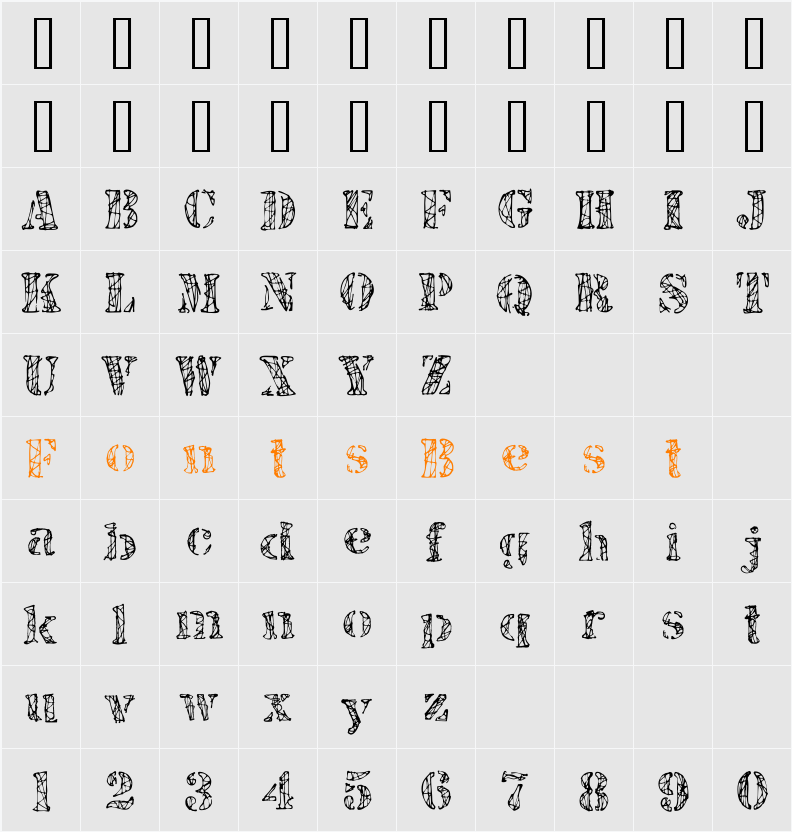JJStencil Light Character Map