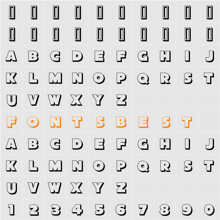 Sans Poster Bold 3D JL Character Map